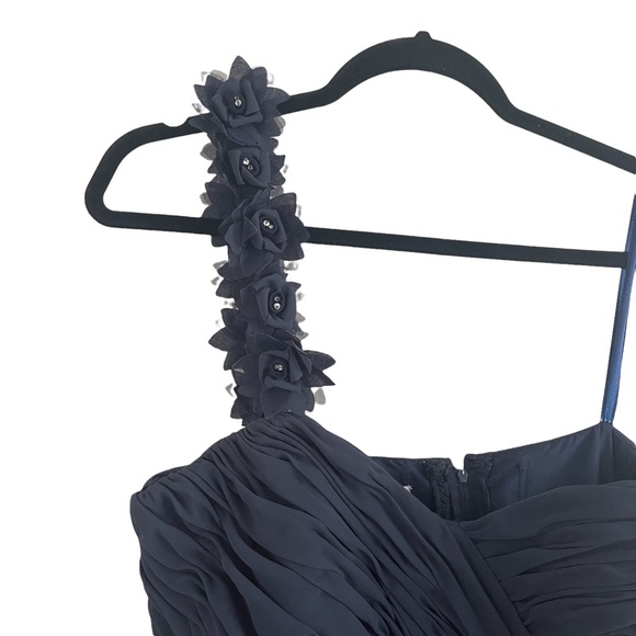 Mori Lee | Navy Blue Formal One Strap Dress Sz 13/14 - Picture 8 of 11